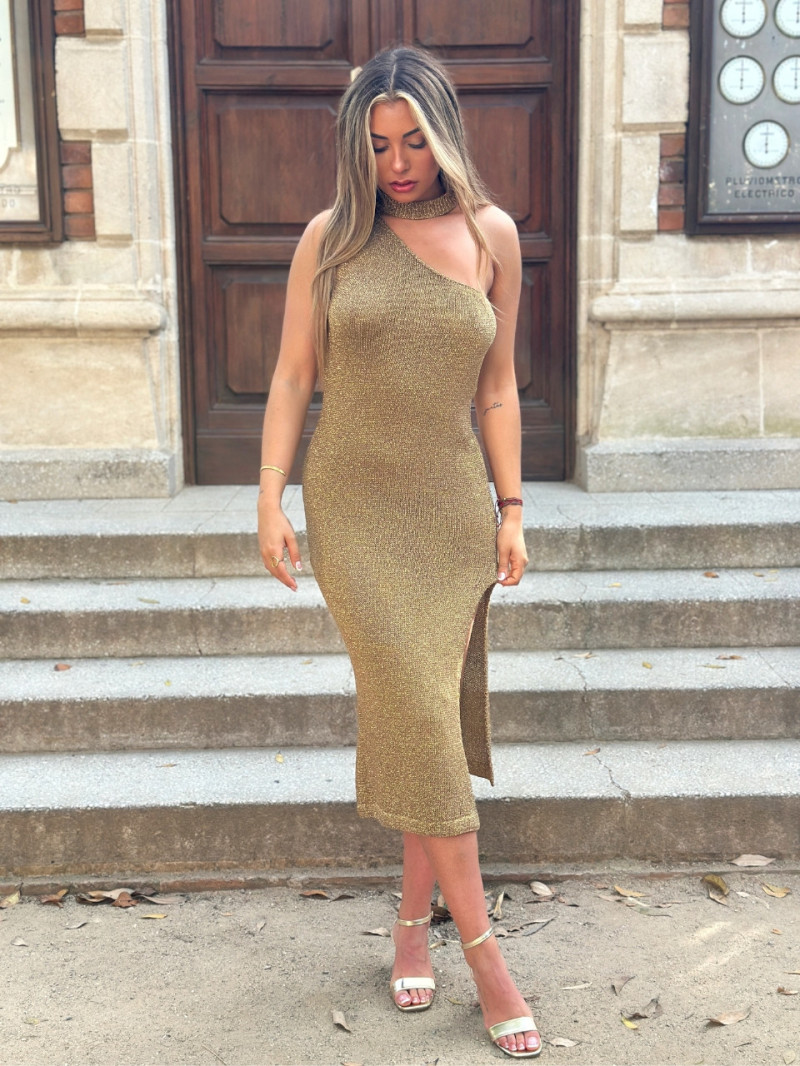 Vestido Capri – Vestido Asimétrico Lúrex - Vestidos Araya