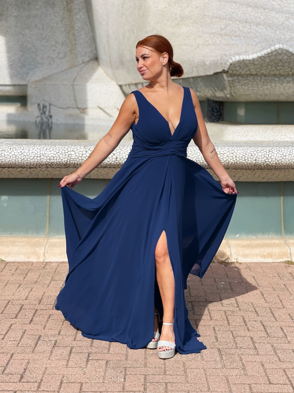 Vestido de invitada talla grande con abertura – Tallas 34 a 50 | Vestidos Araya Vestido de invitada talla grande con abertura – Tallas 34 a 50 | Vestidos Araya