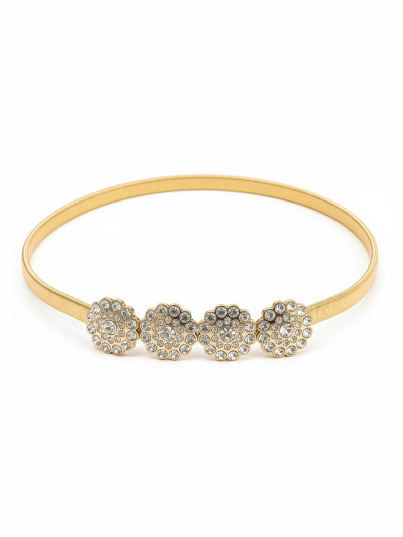 Cinturón Dalia con cristales dorado – Complementos de invitada | Vestidos Araya
