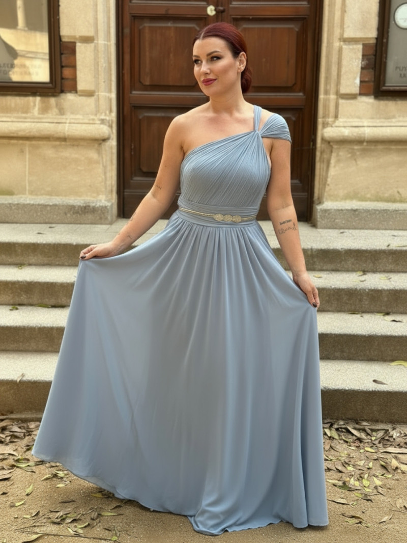 Vestido Hera largo asimétrico para invitada – Disponible en varios colores (S a L) Vestido Hera largo asimétrico para invitada – Disponible en varios colores (S a L)