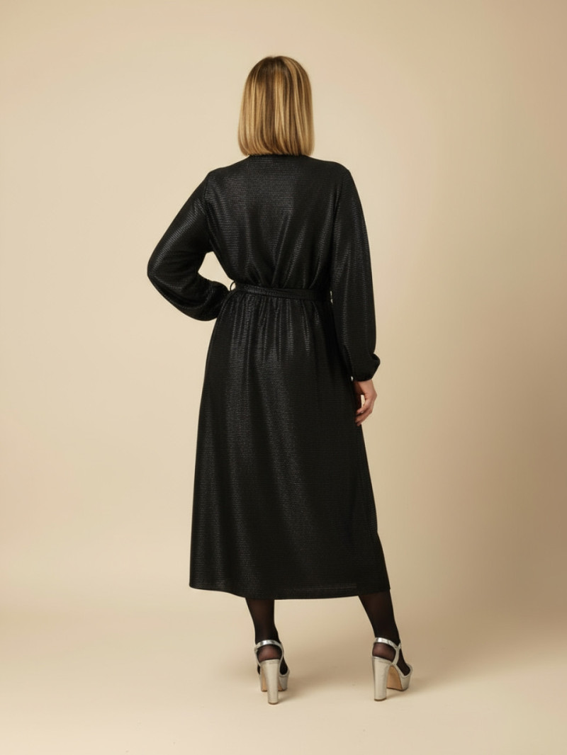 Vestido de fiesta plateado y negro cruzado con brillo | Vestidos de noche talla grande | Vestidos Araya Vestido de fiesta plateado y negro cruzado con brillo | Vestidos de noche talla grande | Vestidos Araya