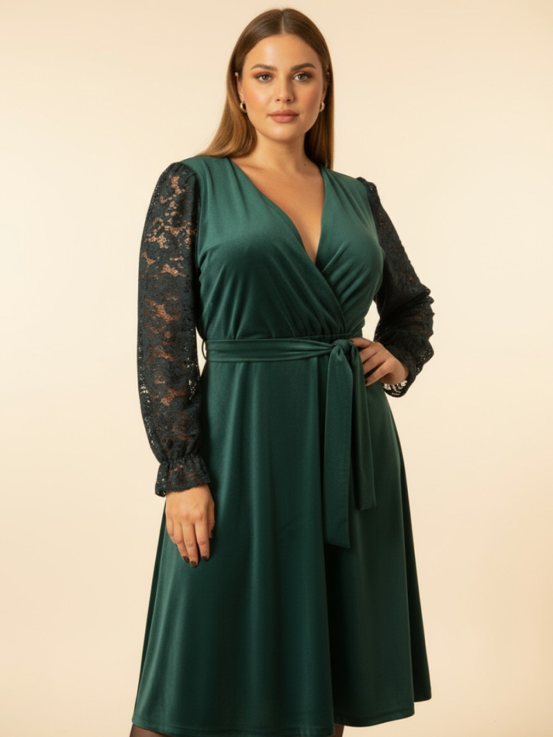 vestido cruzado de fiesta para invitada talla grande