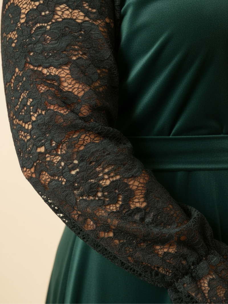detalle manga encaje vestido de fiesta talla grande detalle manga encaje vestido de fiesta talla grande