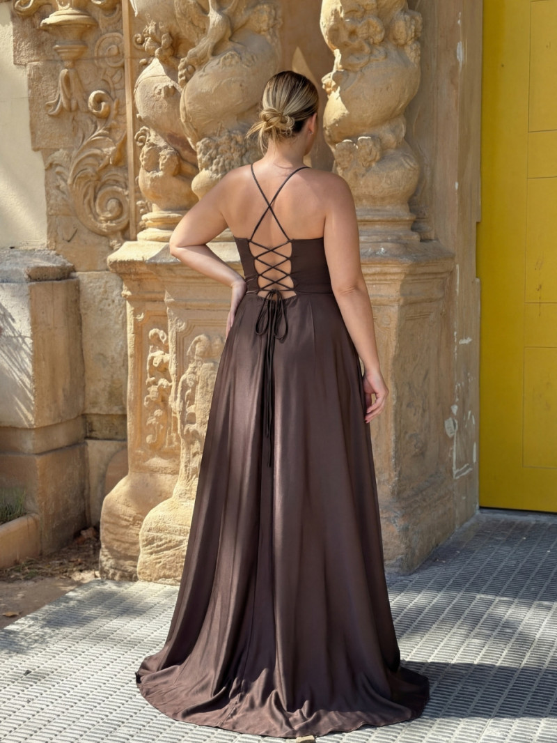 Vestido de invitada talla grande Alessia satén | Vestidos Araya