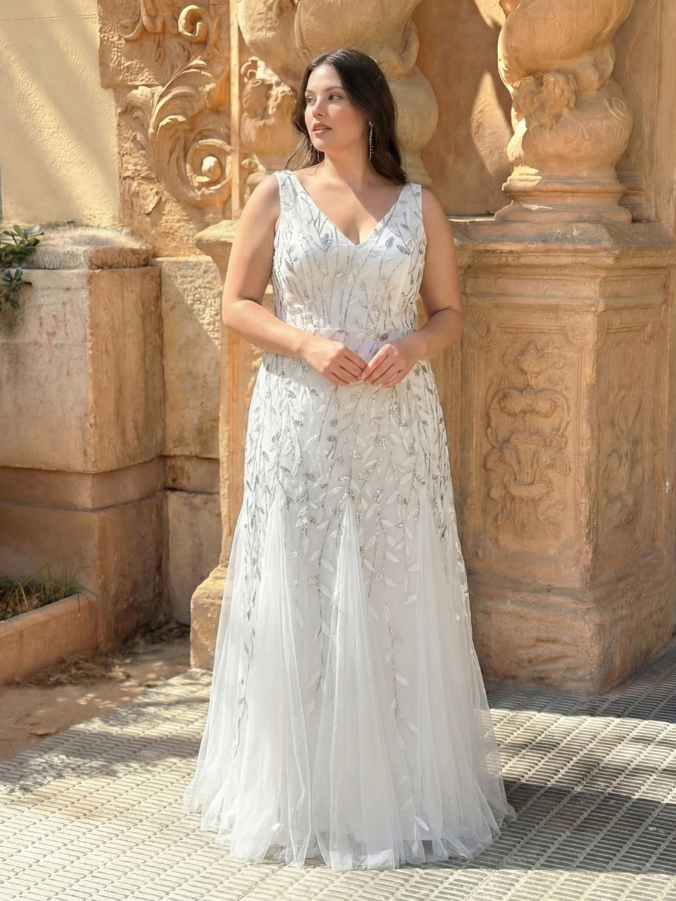Vestido de novia talla grande Siena tul bordado