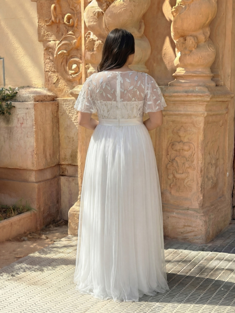 Vestido novia talla 50 elegante y fluido