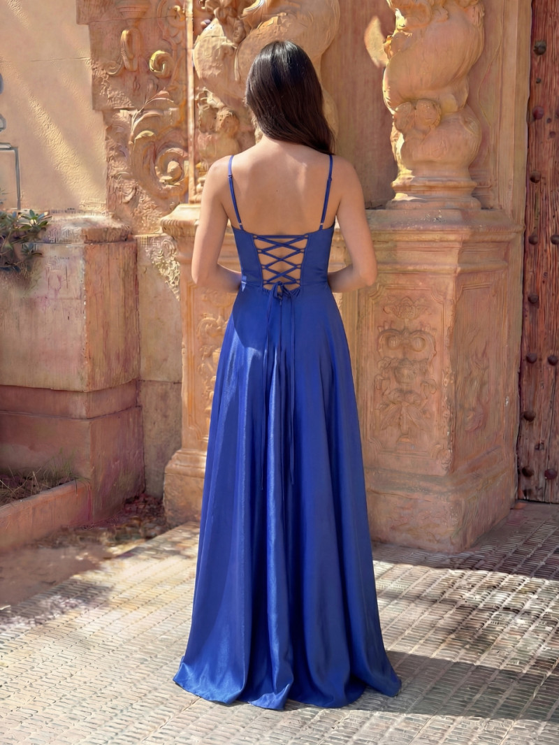 Vestido de invitada azul largo Helen | Vestidos Araya