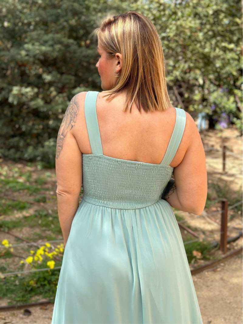 Vestido de invitada cruzado con abertura – Tallas grandes 42-50