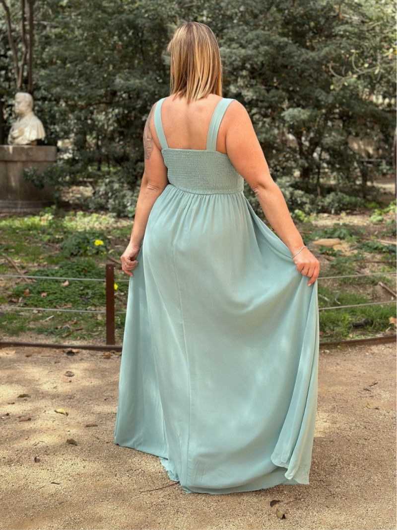 Vestido de invitada cruzado con abertura – Tallas grandes 42-50