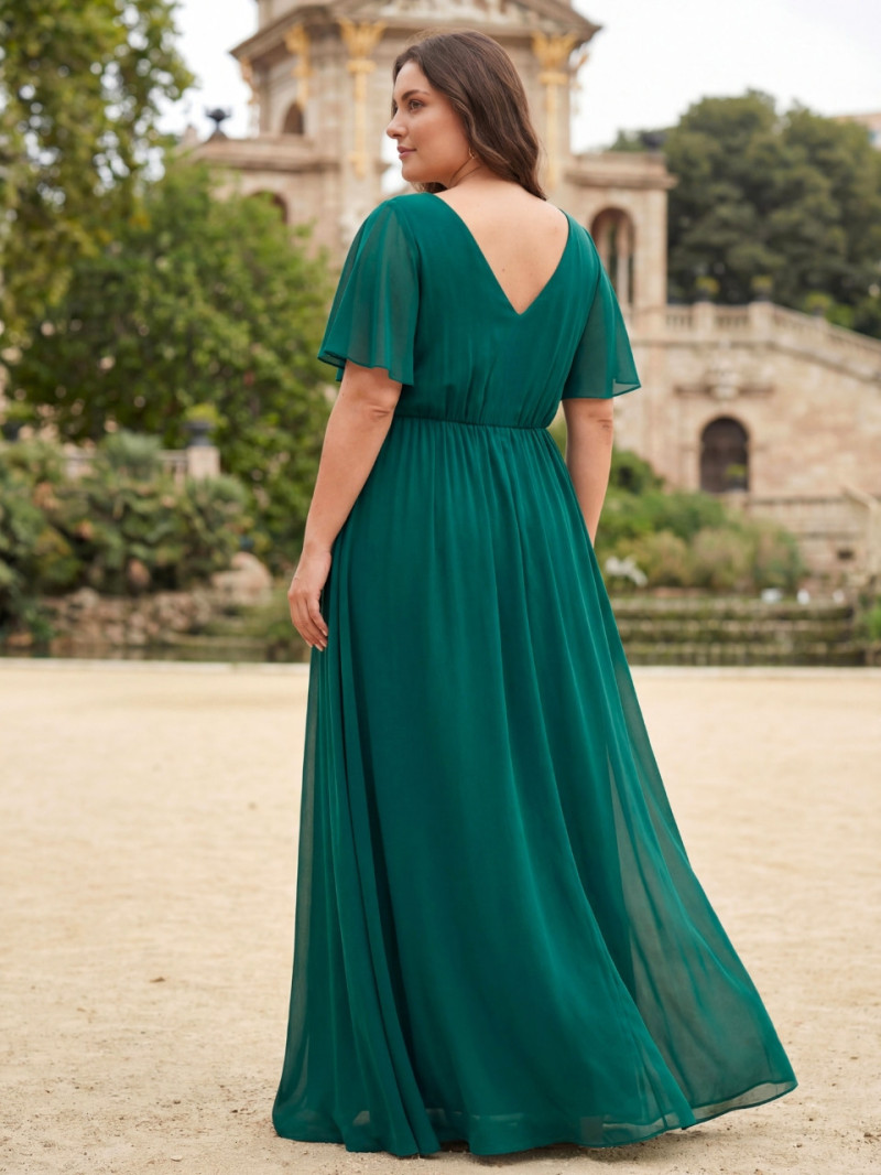 Vestido largo escote V Tallas grandes elegante |Vestidos Araya