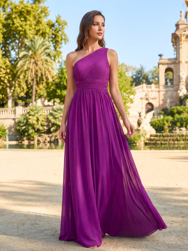 Vestido de invitada económico asimétrico con abertura lateral | Vestidos Araya