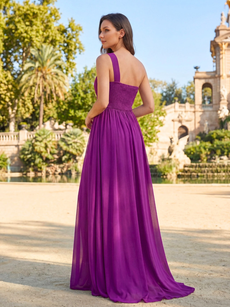 Vestido de invitada económico asimétrico con abertura lateral | Vestidos Araya