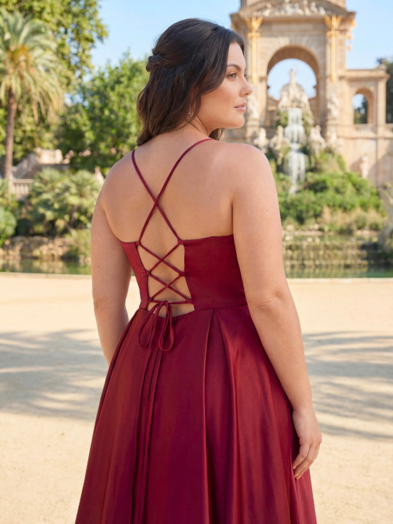 Vestido de invitada talla grande Alessia satén | Vestidos Araya