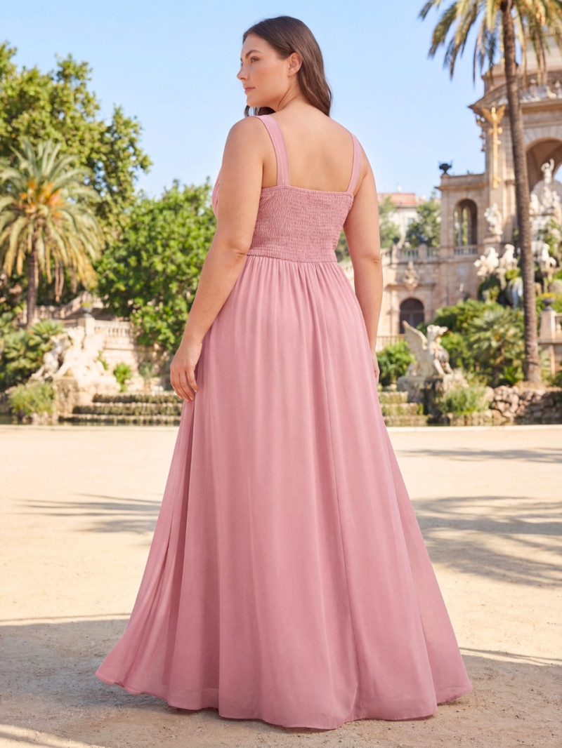 Vestido de invitada cruzado con abertura – Tallas grandes 42-50