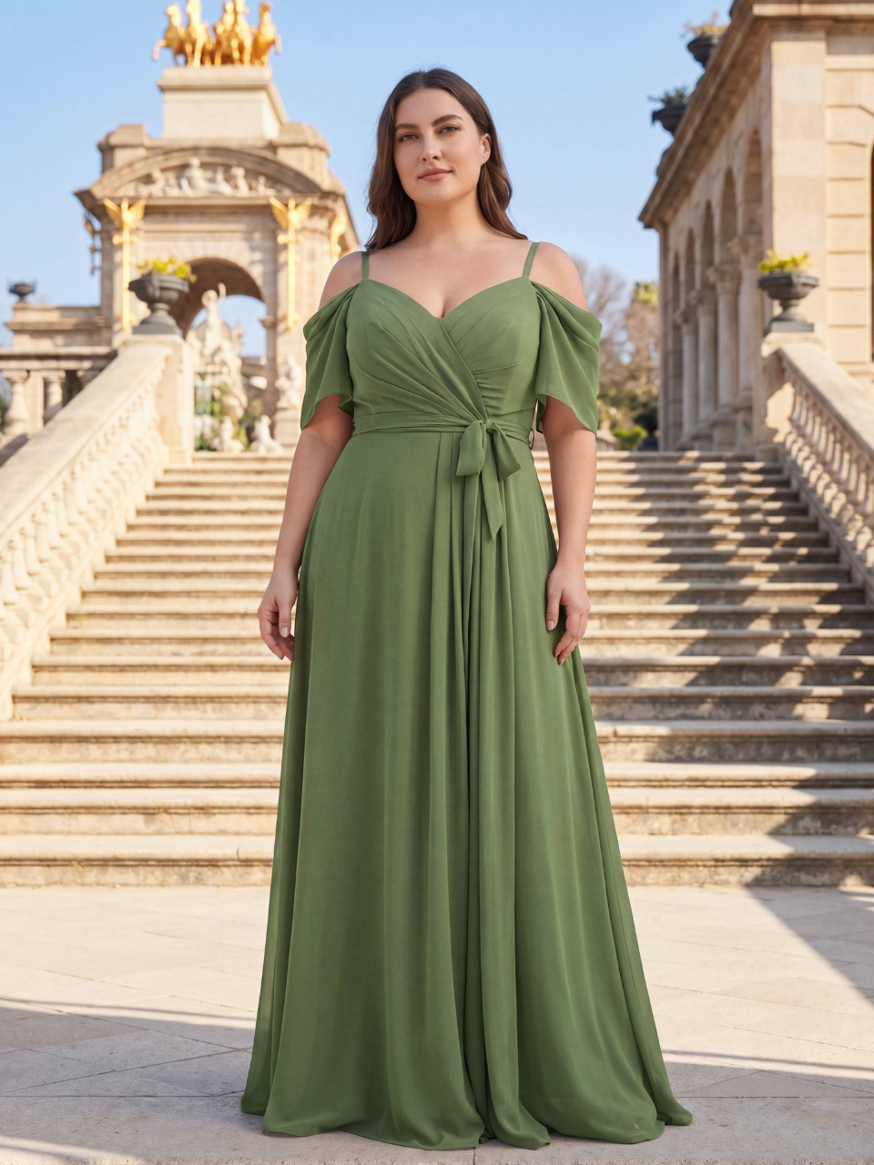 Vestido invitada talla grande burdeos Beatriz | Vestidos Araya