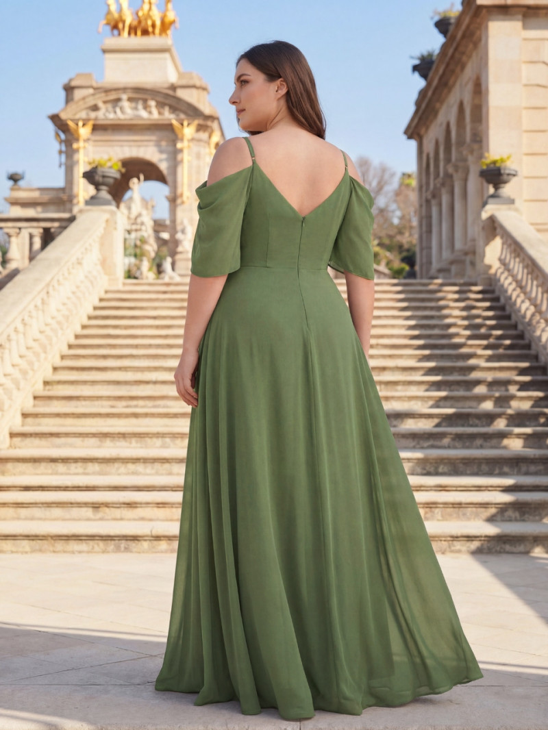 Vestido invitada talla grande burdeos Beatriz | Vestidos Araya