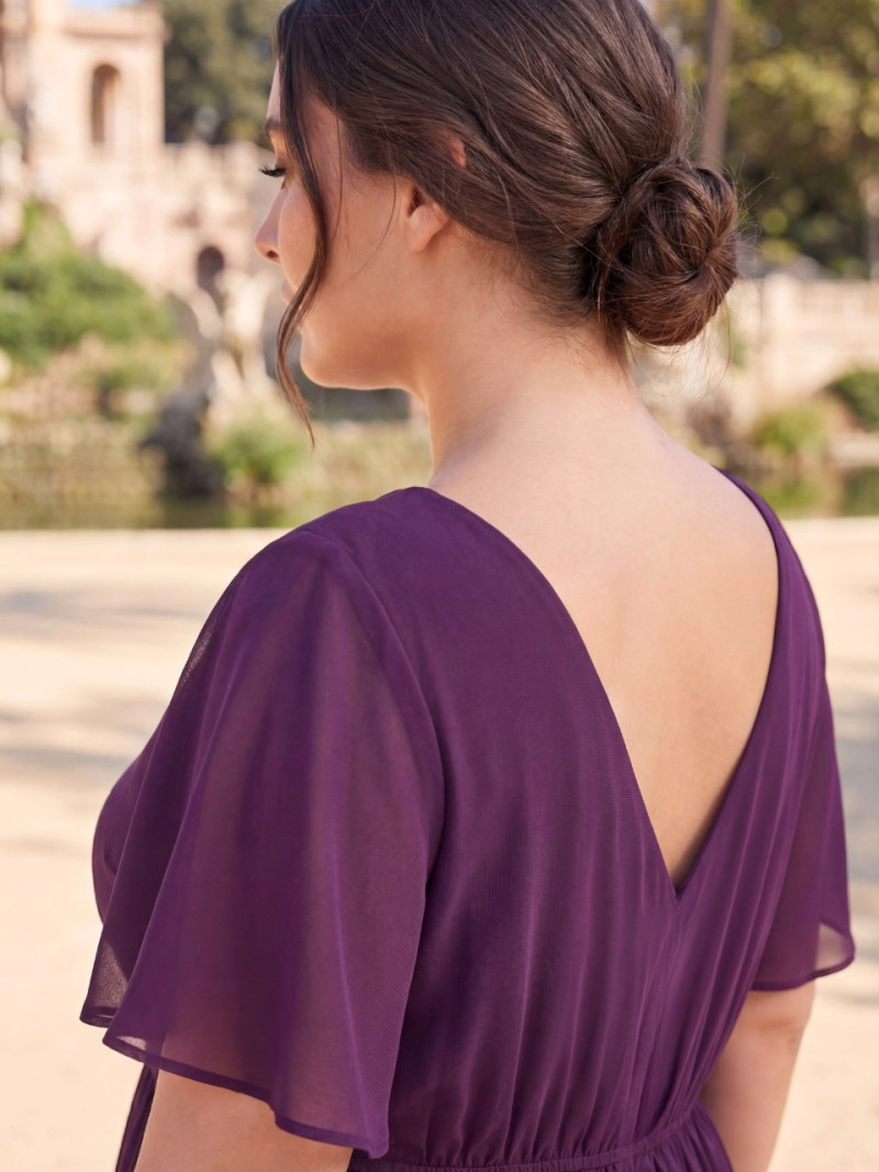 Vestido largo escote V Tallas grandes elegante |Vestidos Araya