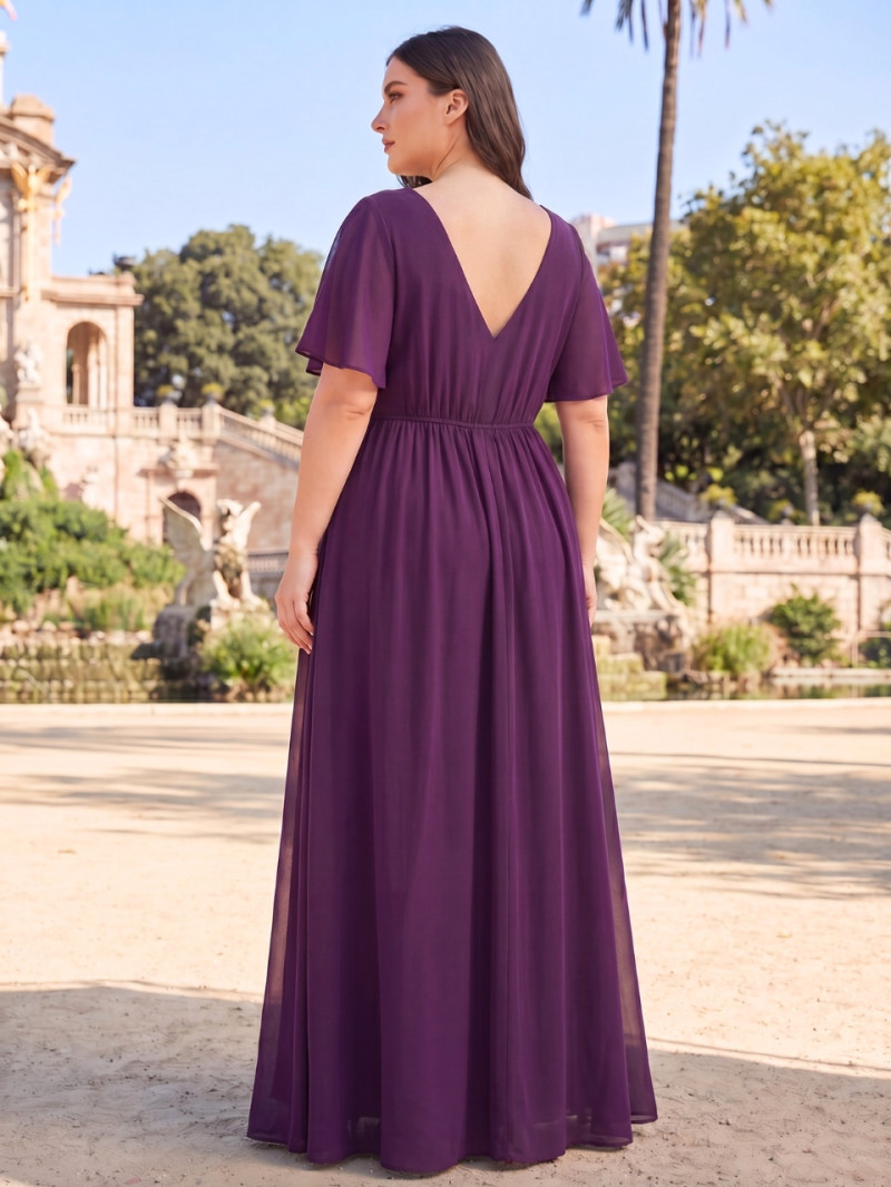 Vestido largo escote V Tallas grandes elegante |Vestidos Araya