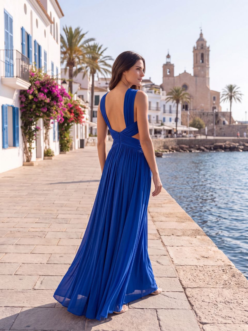 Vestido invitada escote halter Paula | Vestidos Araya