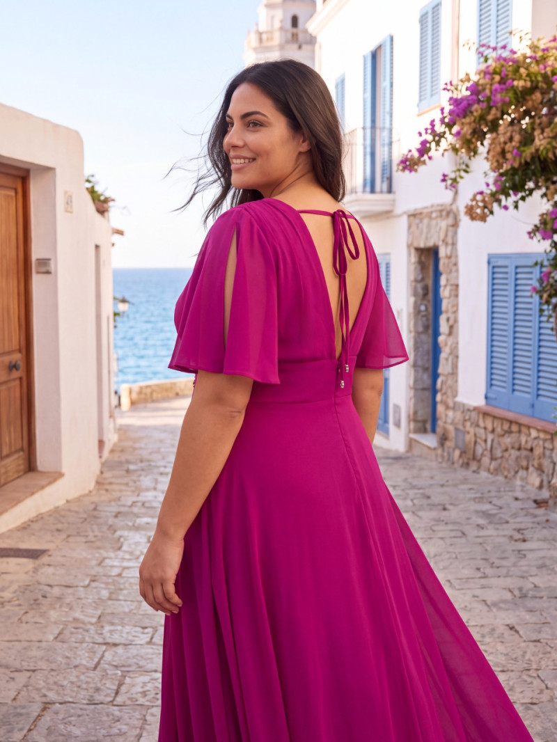 Vestido largo de invitada talla grande | Vestidos Araya