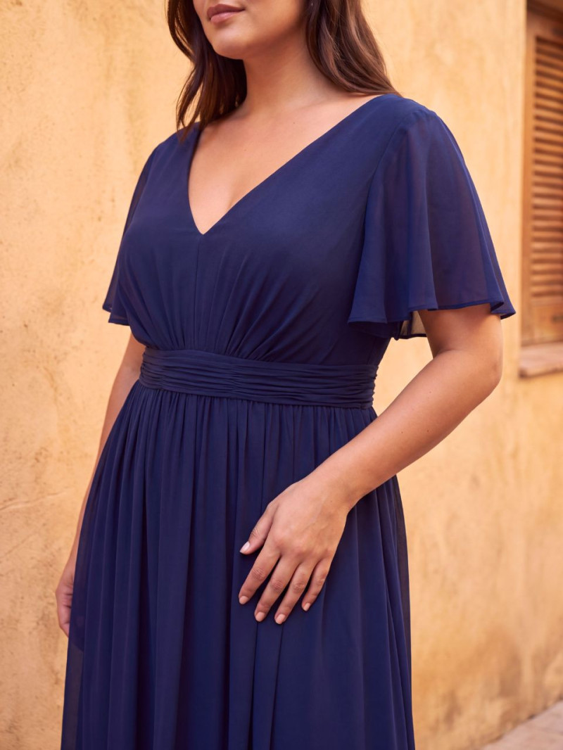 Vestido largo escote V Tallas grandes elegante |Vestidos Araya