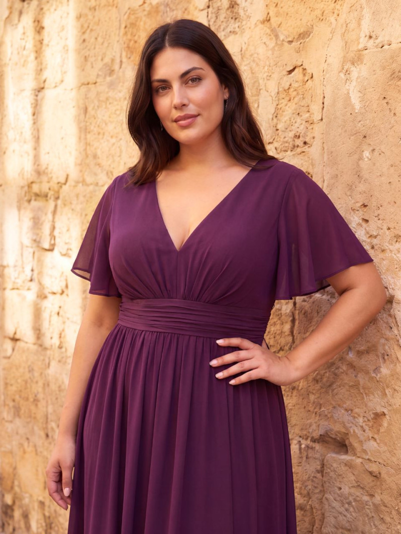 Vestido largo escote V Tallas grandes elegante |Vestidos Araya