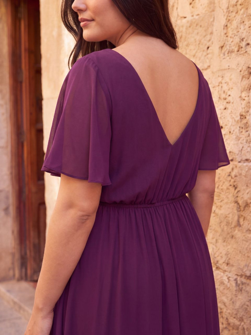 Vestido largo escote V Tallas grandes elegante |Vestidos Araya