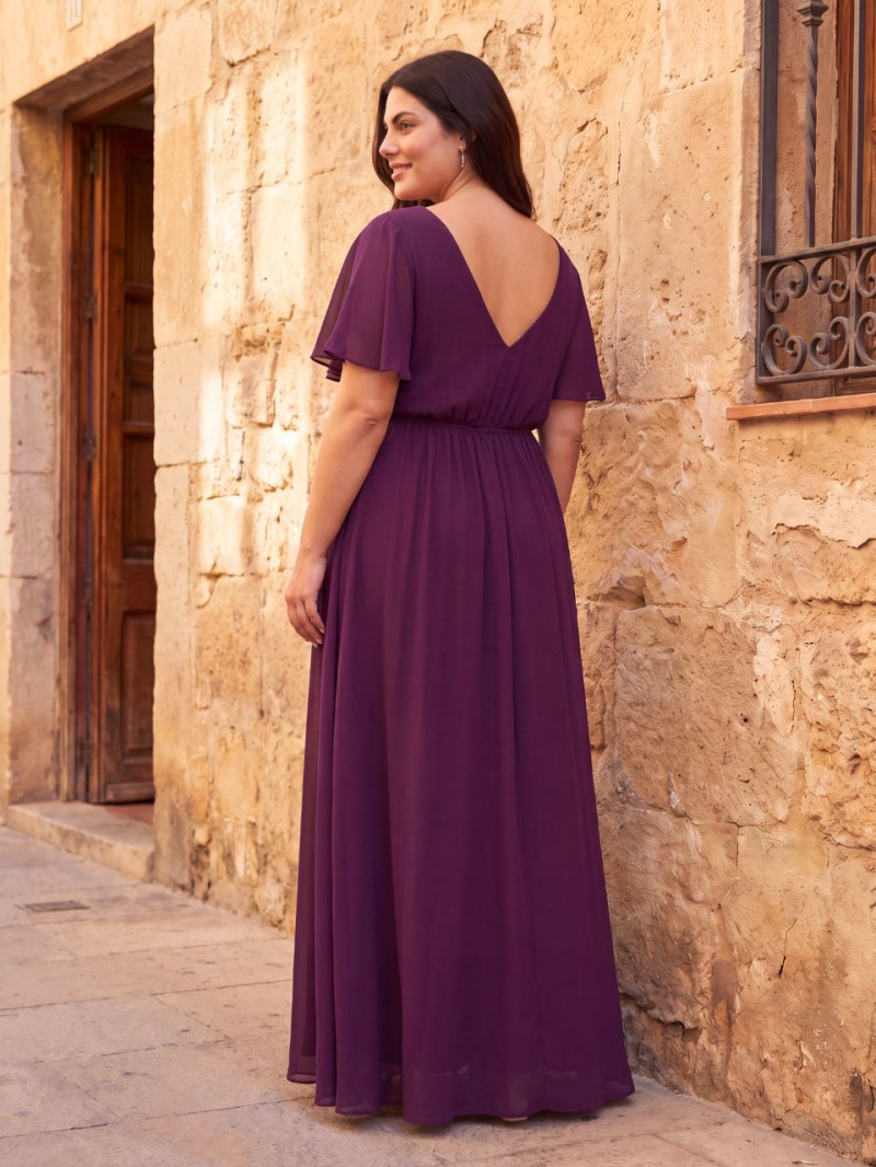 Vestido largo escote V Tallas grandes elegante |Vestidos Araya