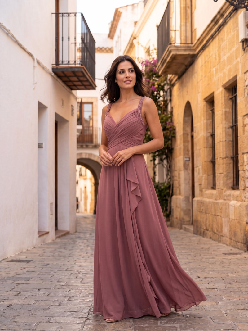 Vestido de Invitada Vera Rosa Empolvado | Araya