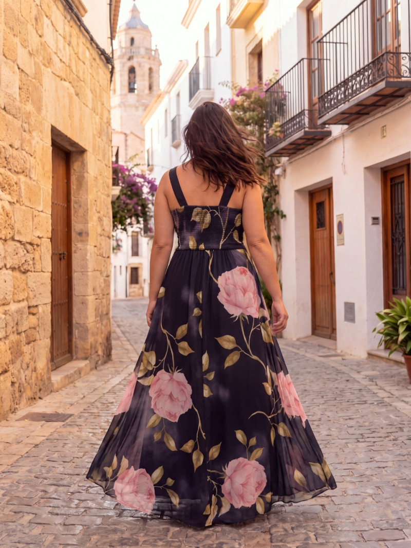 Vestido de Invitada Talla Grande Edith Estampado | Vestidos Araya
