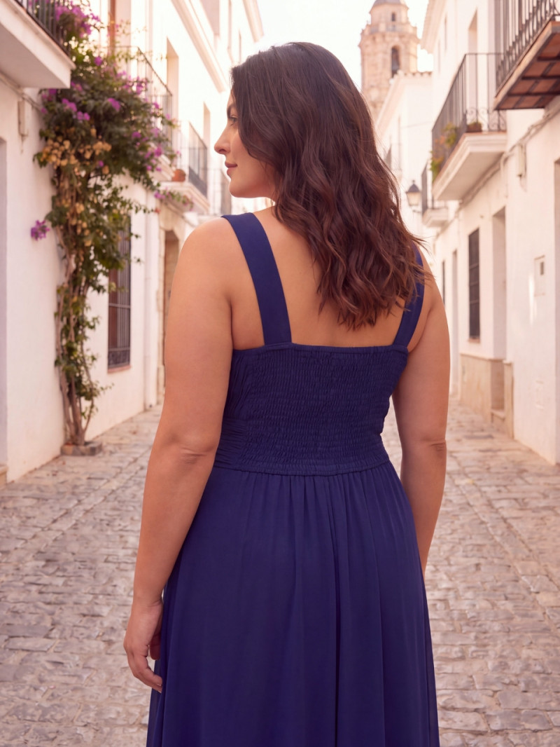 Vestido de invitada cruzado con abertura – Tallas grandes 42-50