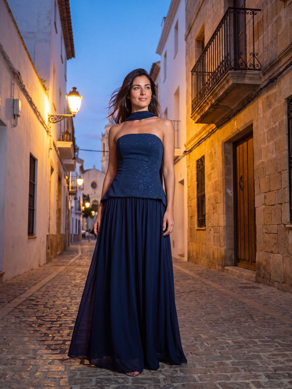 Vestido de Invitada Olivia Azul Marino