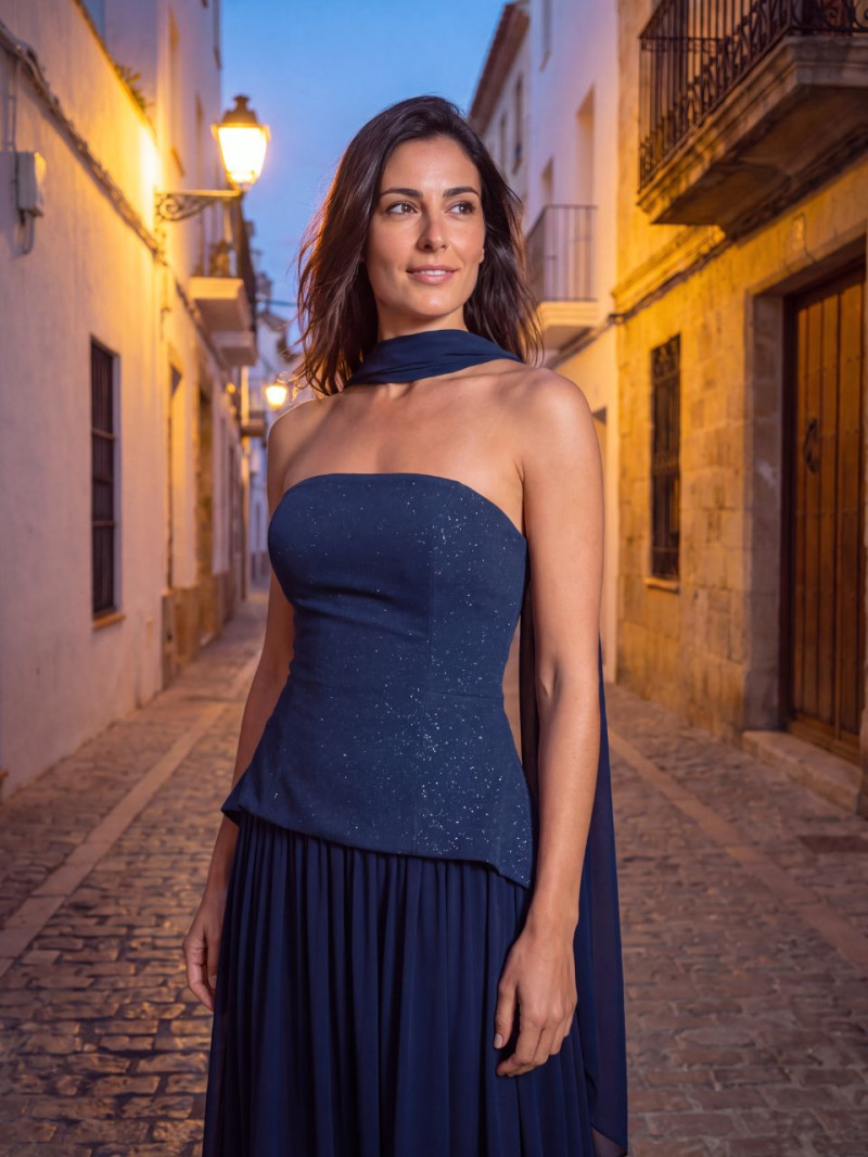 Vestido de Invitada Olivia Azul Marino