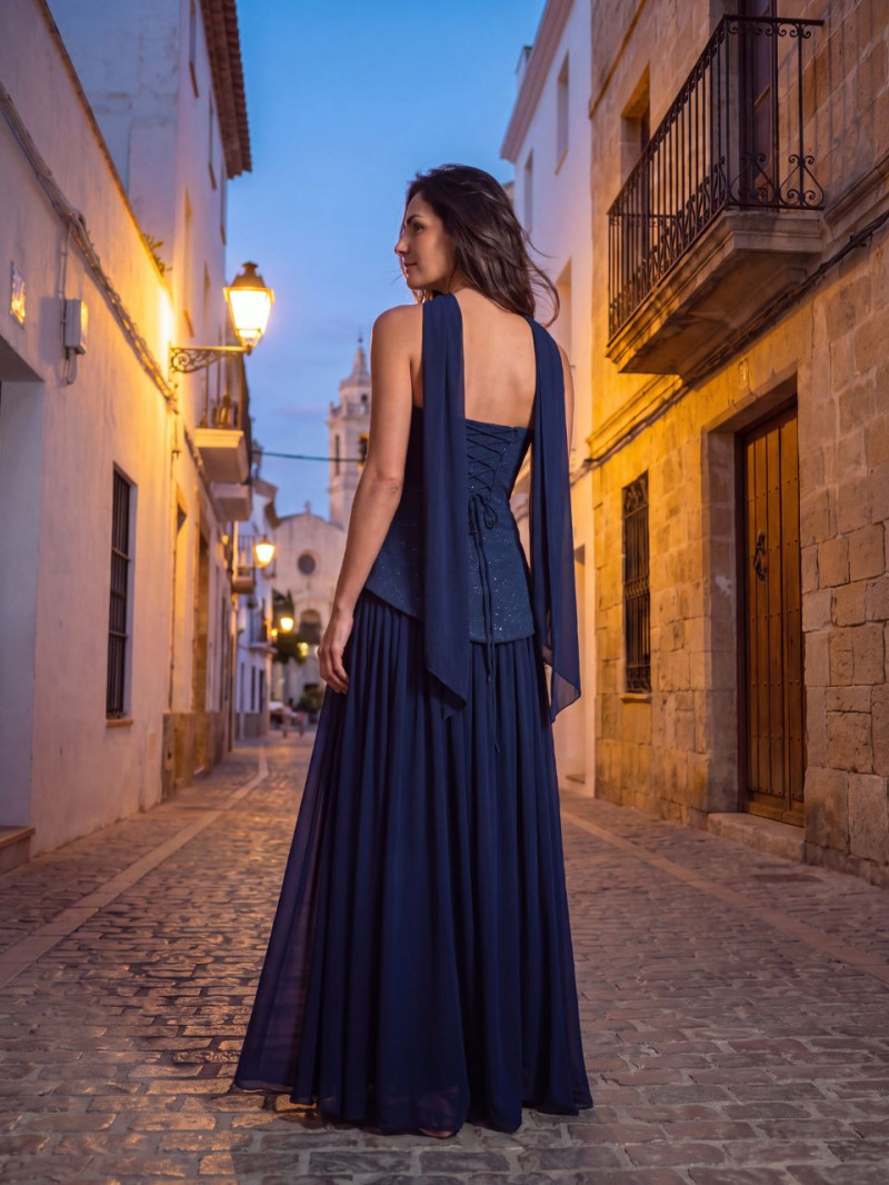 Vestido de Invitada Olivia Azul Marino