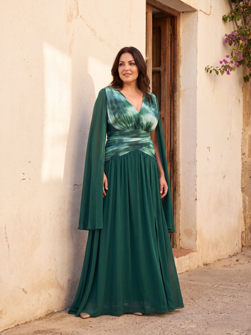 Vestido Invitada Talla Grande Amelia Verde | Araya