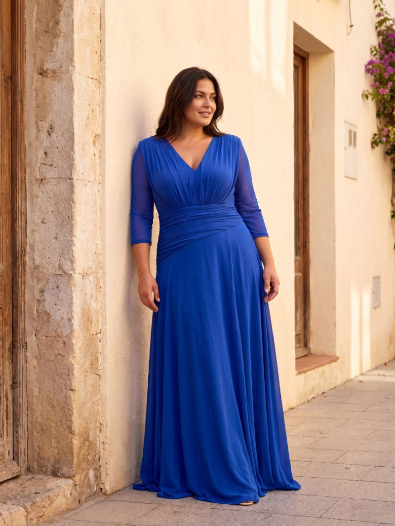 Vestido Camila Talla Grande Azul de Invitada | 119 €