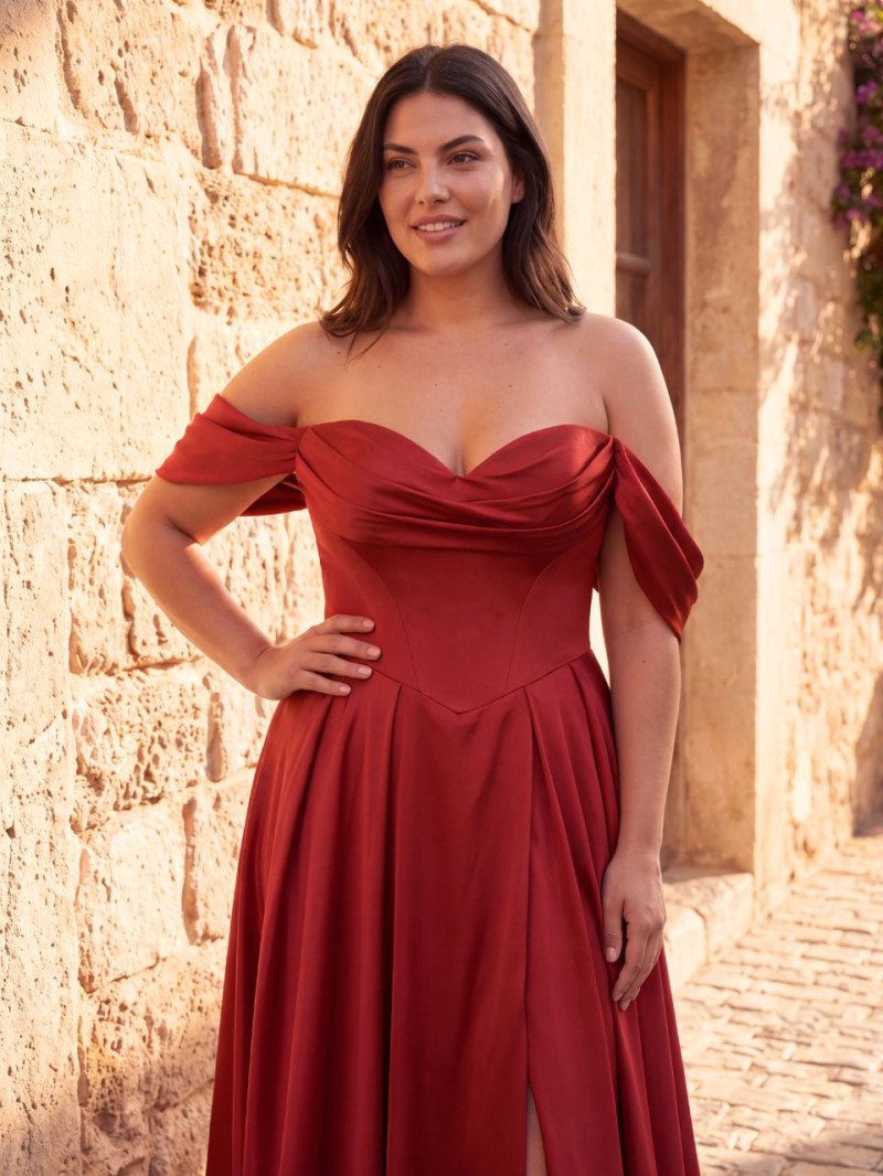 Vestido de Invitada Talla Grande Diana Terracota | Araya