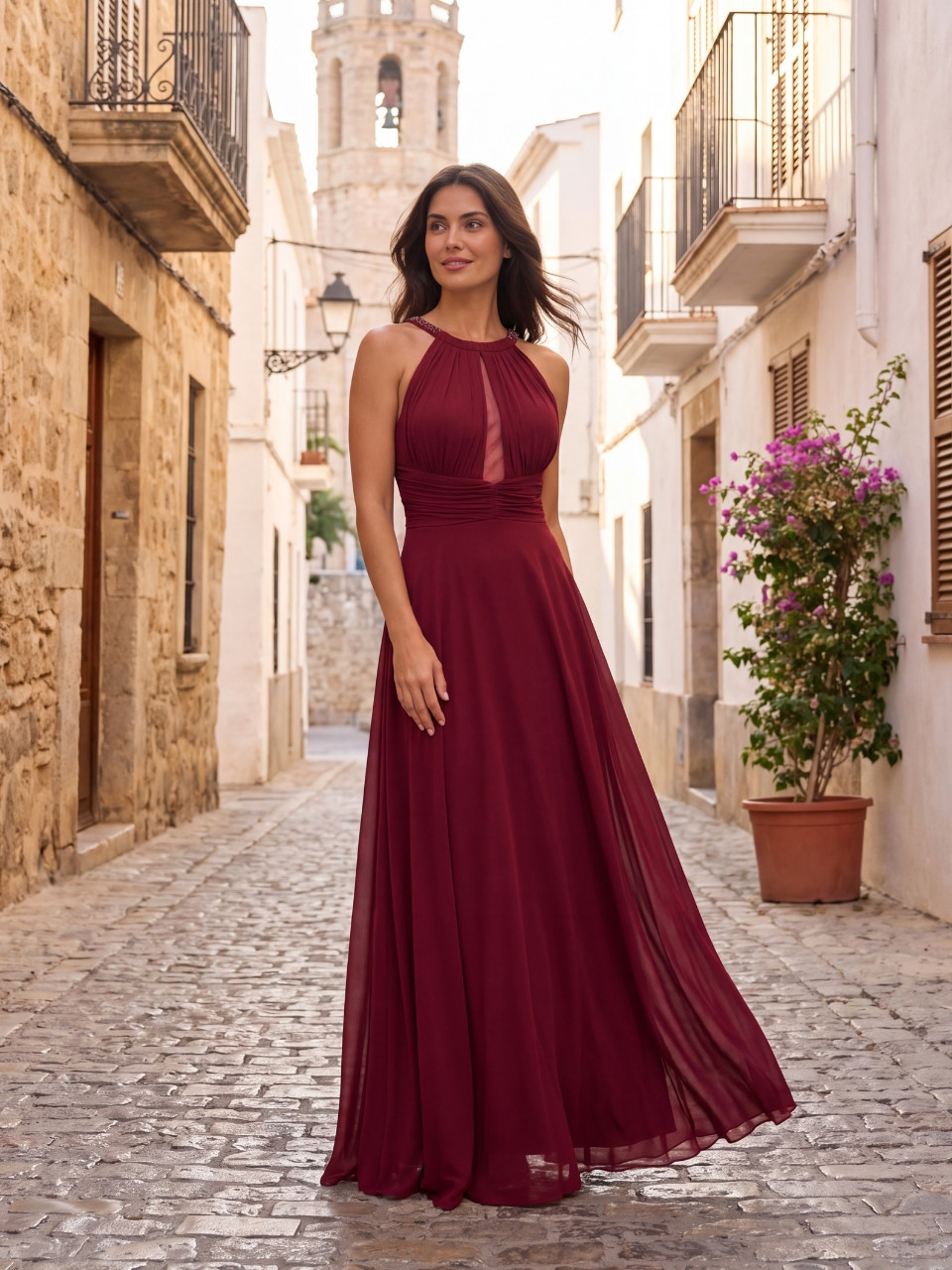 Vestido Greta – Elegante vestido de invitada con escote halter | Vestidos Araya